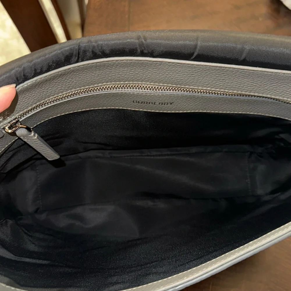 Burberry Leather Embossed Logo Unisex Messenger Bag